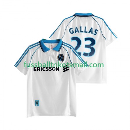 Fußballtrikots Olympique Marseille Gallas 23 1999 Retro 1998 Kurzarm Heimtrikotsatz kaufen